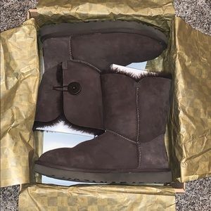 Brown Bailey Button UGGs